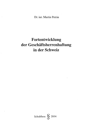 Vicarious Liability in Switzerland